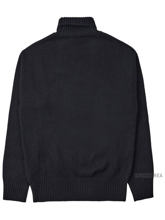 Heart Logo Knit Turtleneck Black - AMI - BALAAN 3