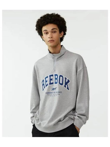 Archive Half Zip Up Sweatshirt Gray - REEBOK - BALAAN 1