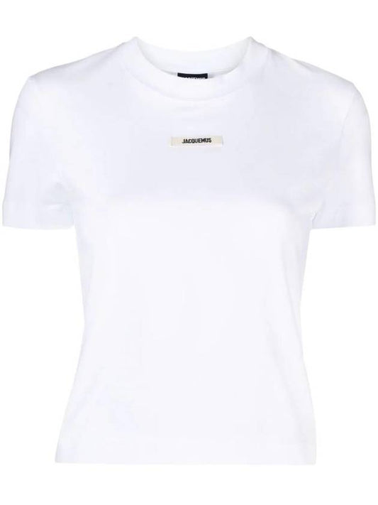 Le Gros Grain Short Sleeve T-Shirt White - JACQUEMUS - BALAAN 1