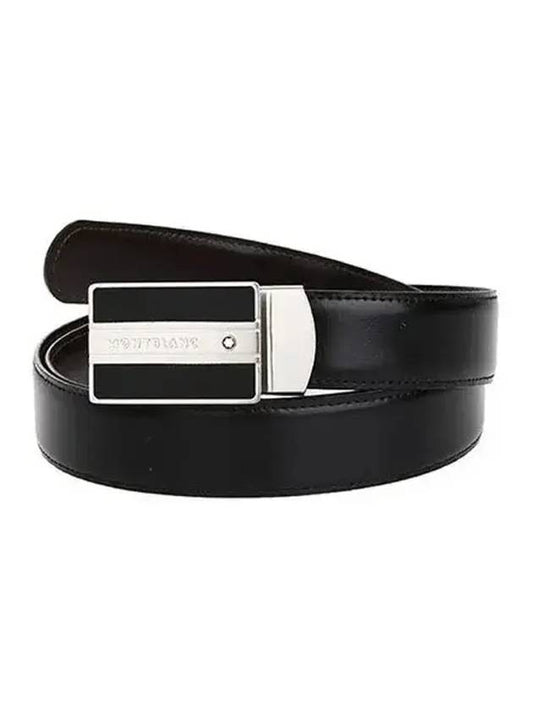 Classic Reversible Leather Belt Black - MONTBLANC - BALAAN 1