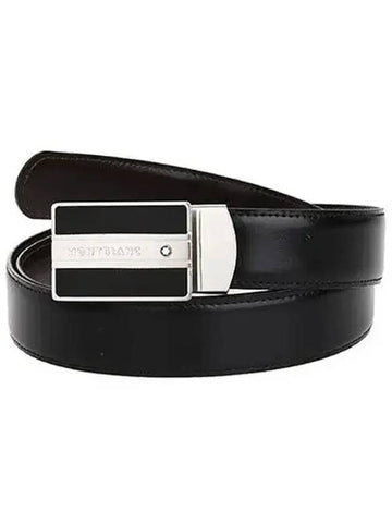 Classic Reversible Leather Belt Black - MONTBLANC - BALAAN 1