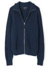 Silk Cotton Funnel Neck Zip Up Jacket Royal Blue - TOM FORD - BALAAN 2