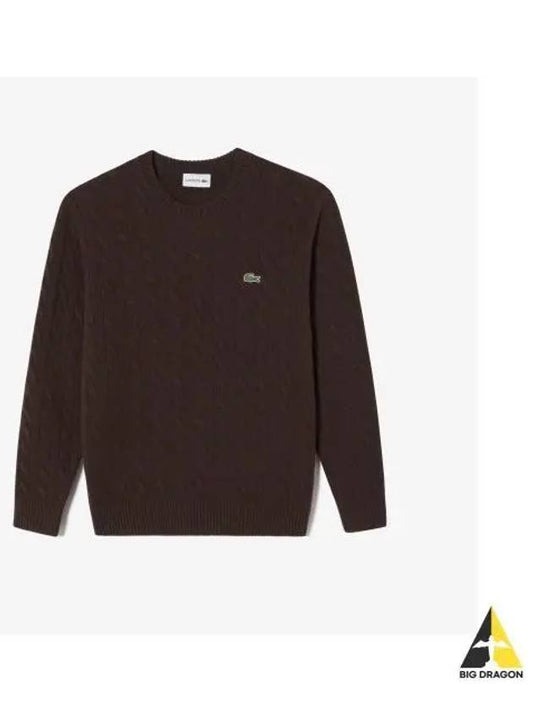 men cable pullover brown - LACOSTE - BALAAN 1