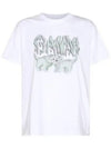 Logo Print Short Sleeve T-Shirt White - GANNI - BALAAN 2