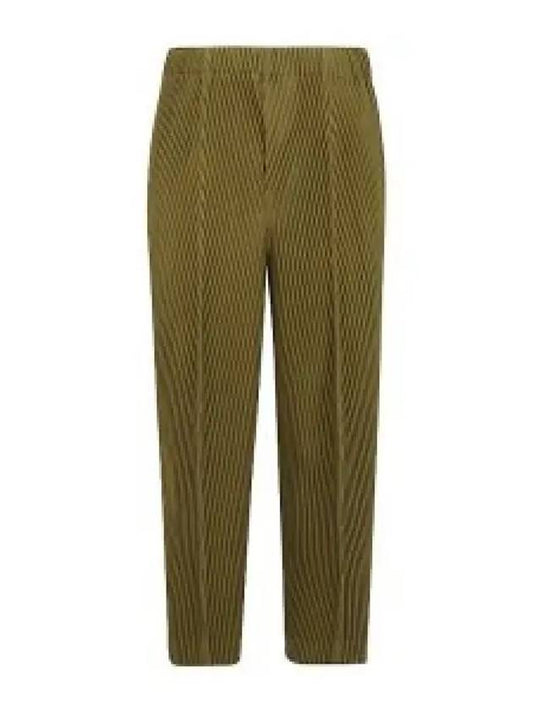 Pleats Bottoms Straight Pants Khaki - ISSEY MIYAKE - BALAAN 2