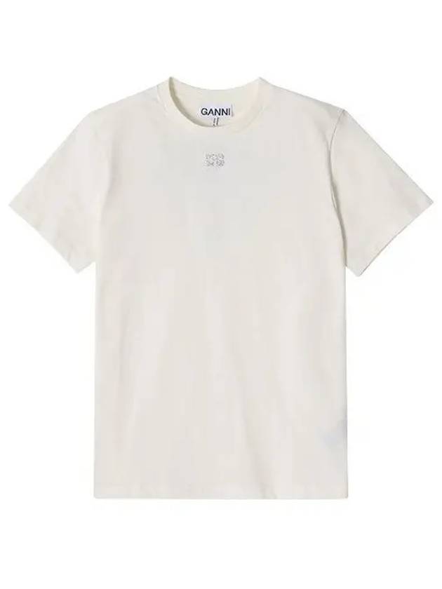 Logo Cotton Short Sleeve T-Shirt White - GANNI - BALAAN 2