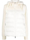 Padded wool hooded cardigan white - MONCLER - BALAAN 1