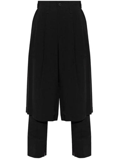 Two As One Layered Slacks Black - ISSEY MIYAKE - BALAAN 1