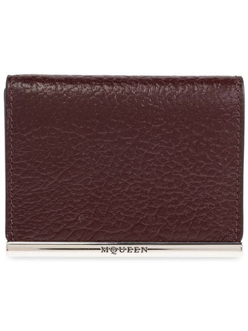 Alexander McQueen Leather Wallet, Women's, Burgundy - ALEXANDER MCQUEEN - BALAAN 1