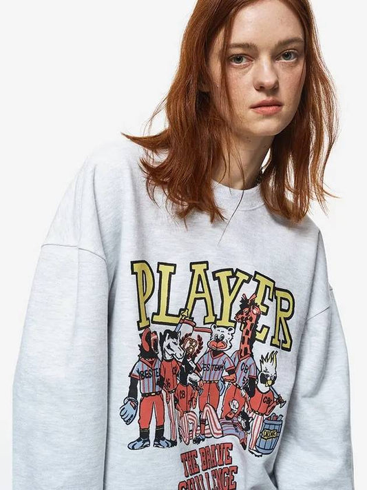 Player Vintage Sweatshirt Melange White - CPGN STUDIO - BALAAN 2