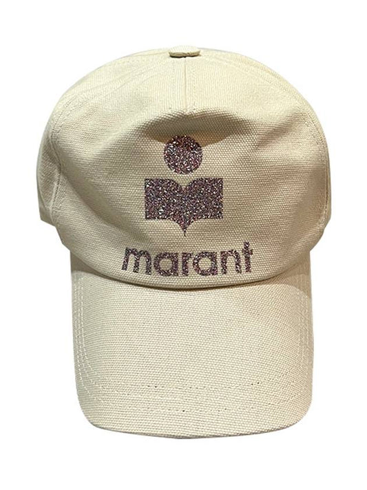 TYRONY Glitter Logo Ball Cap Hat Ecru CQ001XFA A1C40A 23EC - ISABEL MARANT ETOILE - BALAAN 1