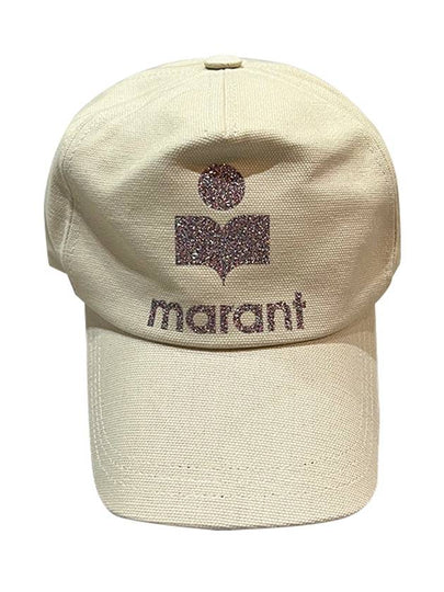 Tyron Glitter Logo Ball Cap Beige - ISABEL MARANT - BALAAN 2