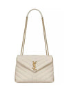 Loulou Matelasse Quilted Y Leather Medium Shoulder Bag Blanc Vintage - SAINT LAURENT - BALAAN 2