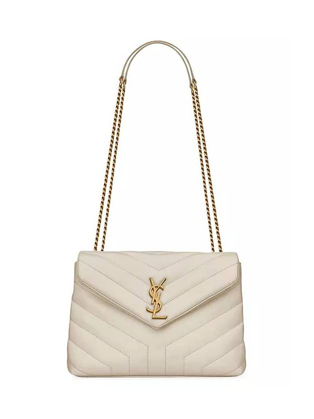 Loulou Matelasse Quilted Y Leather Medium Shoulder Bag Blanc Vintage - SAINT LAURENT - BALAAN 2