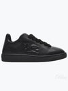 EKD Embossed Logo Leather Low-Top Sneakers Black - BURBERRY - BALAAN 2