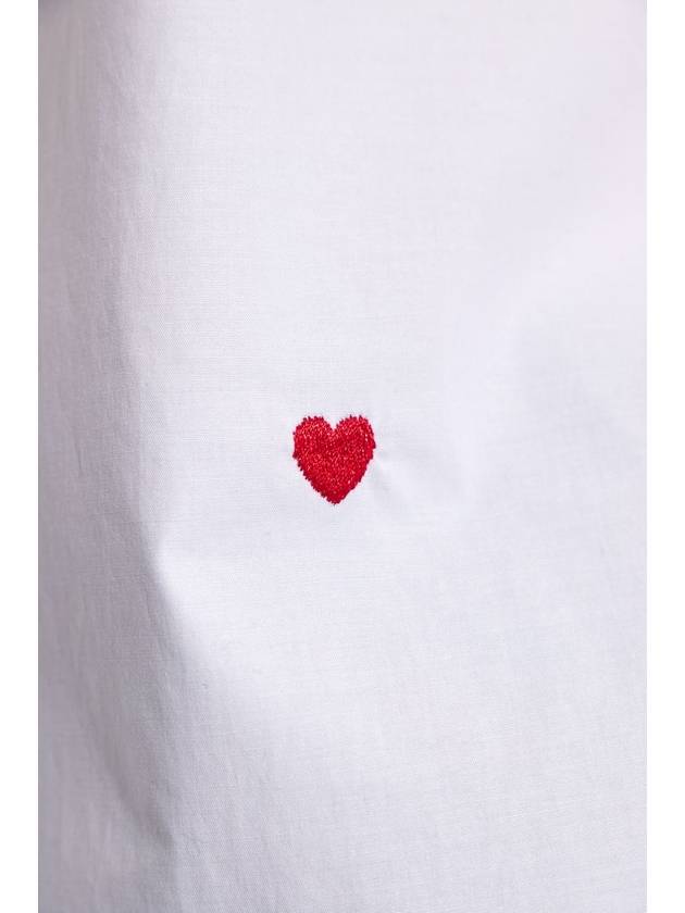 Heart Embroidered Poplin Shirt J02240531 - MOSCHINO - BALAAN 6