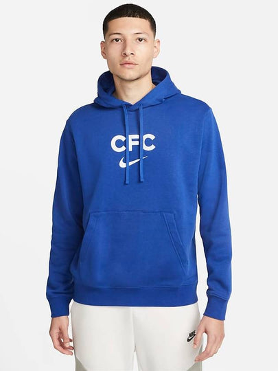 Chelsea Club Fleece Over Hoodie Blue - NIKE - BALAAN 2