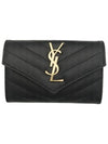 Monogram Envelope Small Half Wallet Black Gold - SAINT LAURENT - BALAAN 3