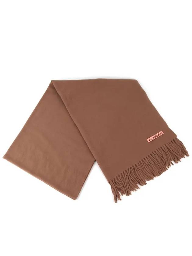 Studios Signature Logo Wool Muffler Brown - ACNE STUDIOS - BALAAN.