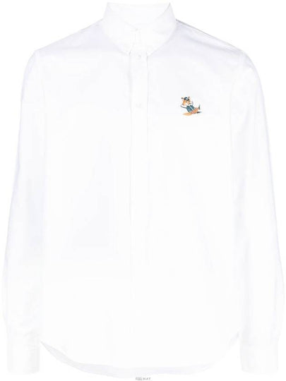 Dressed Fox Patch Relaxed Long Sleeve Shirt White - MAISON KITSUNE - BALAAN 2