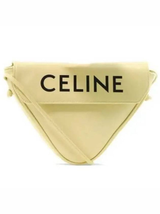 Logo Leather Triangle Cross Bag Pale Yellow - CELINE - BALAAN 2