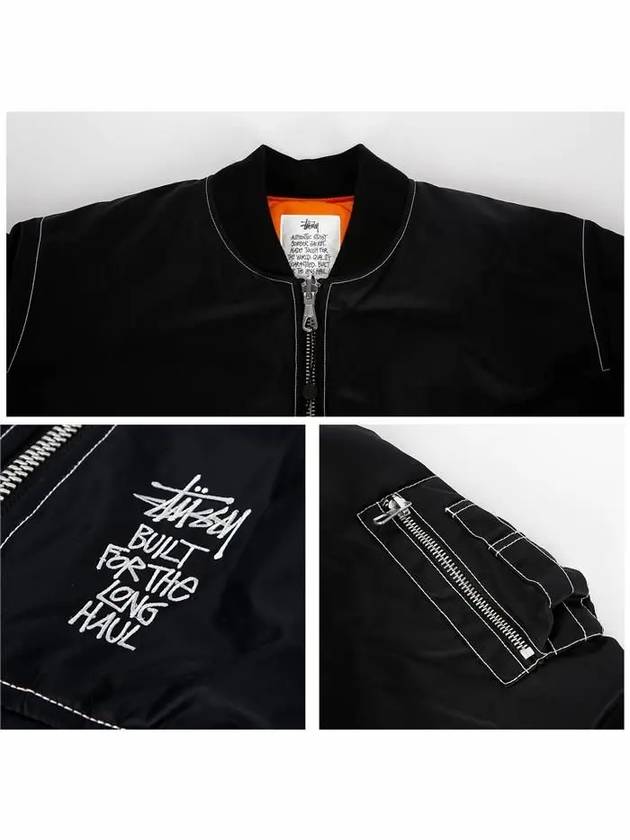 Built Reversible Bomber Jacket Black - STUSSY - BALAAN 6