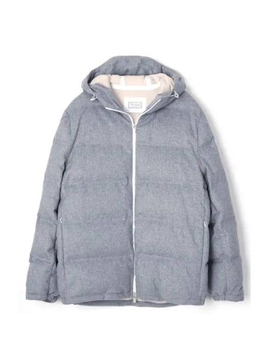 Padding Wool Hooded Down Jacket Grey - BRUNELLO CUCINELLI - BALAAN 1