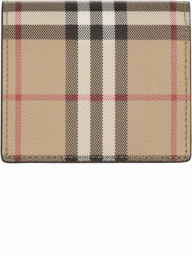 Engraved Logo Check Half Wallet Archive Beige - BURBERRY - BALAAN 4