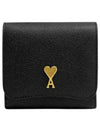 Metal Logo Compact Snap Half Wallet Gold Black - AMI - BALAAN 2