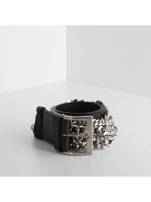 Silver chain belt black 911C476 176 - BALMAIN - BALAAN 1