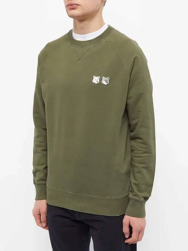 Monochrome Fox Head Patch Classic Sweatshirt Khaki - MAISON KITSUNE - BALAAN 4