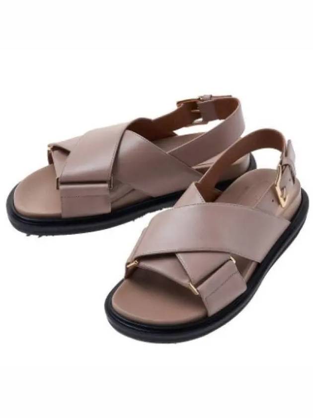 Fussbett Leather Sandals Dessert Beige - MARNI - BALAAN 2