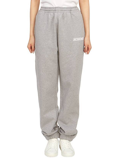 Le Jogging Logo Print Cotton Track Pants Grey - JACQUEMUS - BALAAN 2