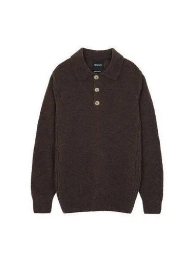 HOWLIN Believe Terry Polo Long Sleeve T Shirt Dark Brown Navy IN THE - HOWLIN' - BALAAN 1