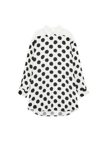 Women's Big Dot Pattern Shirt One Piece White - MARNI - BALAAN 1