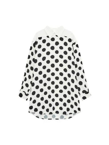 Women's Big Dot Pattern Shirt One Piece White - MARNI - BALAAN 1