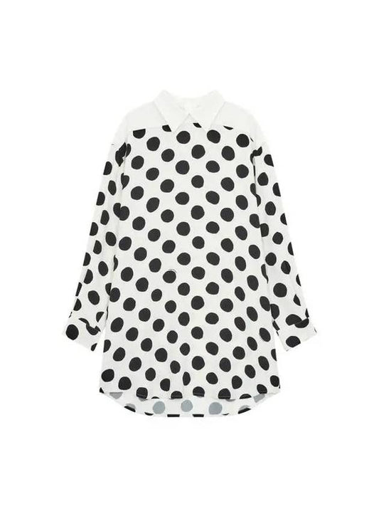 Women's Big Dot Pattern Shirt One Piece White - MARNI - BALAAN 1