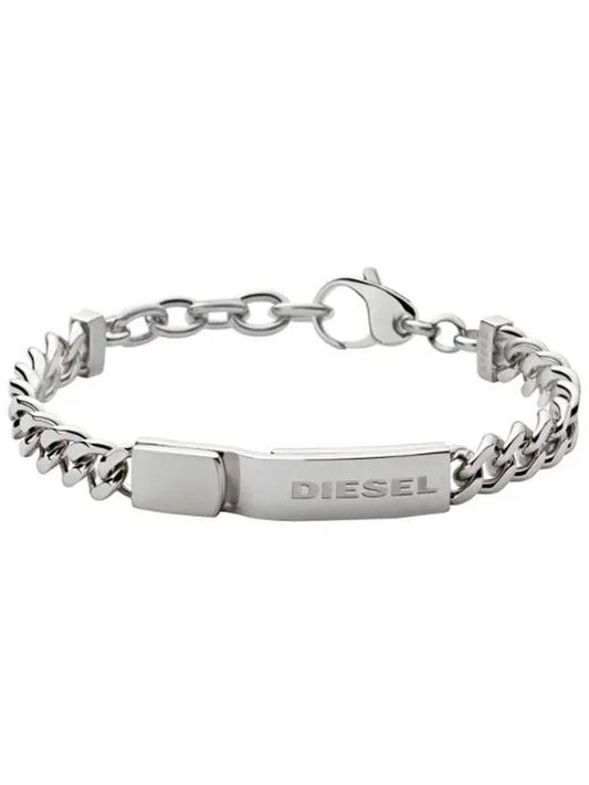 Stacked Stainless Steel Bracelet Silver - DIESEL - BALAAN 2