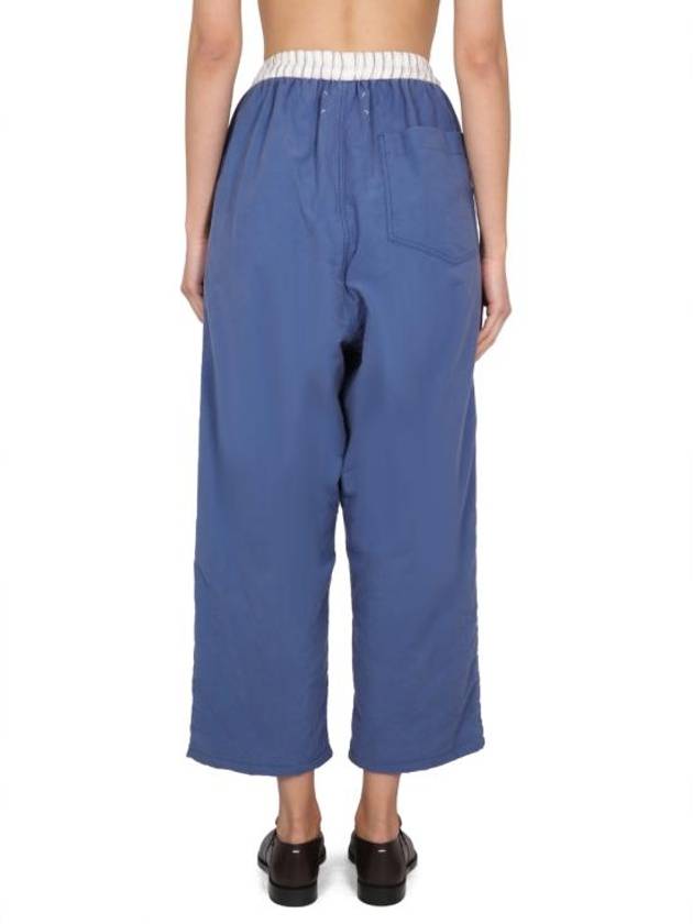 Loose Fit Cotton Crop Pants Blue - MAISON MARGIELA - BALAAN 5