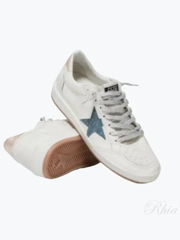 Ballstar Leather Low Top Sneakers Smoke Blue White - GOLDEN GOOSE - BALAAN 2