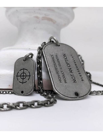 Dog Tag II Chain Necklace Silver - BLESSED BULLET - BALAAN 1