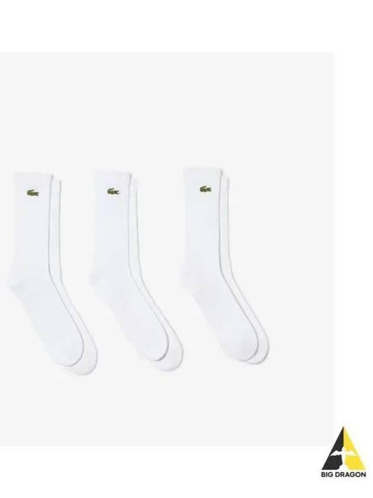 Men s 3 Pack Long Length Sports Socks Bundle White - LACOSTE - BALAAN 1