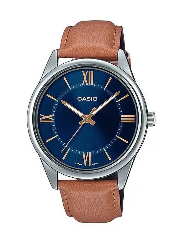 Men's Leather Wrist Watch MTPV005L2B5 - CASIO - BALAAN 1