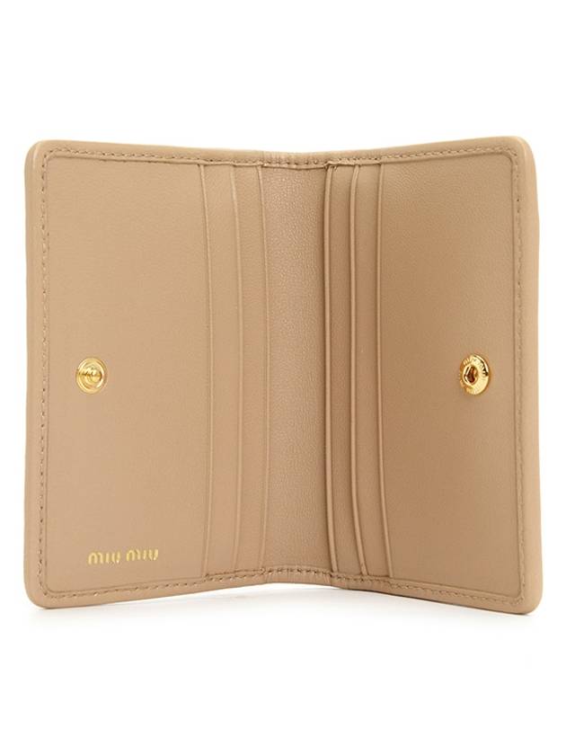 Matelasse Nappa Leather Card Wallet Beige - MIU MIU - BALAAN 5