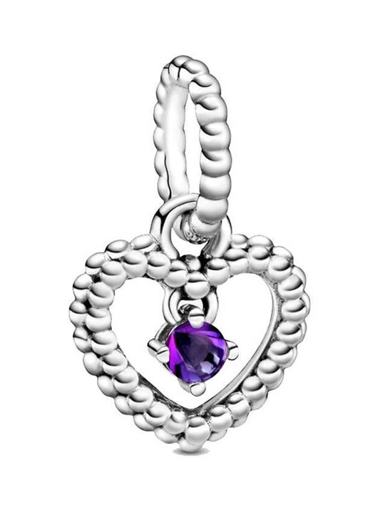 Moments Heart Dangle Charm Silver Purple - PANDORA - BALAAN 1