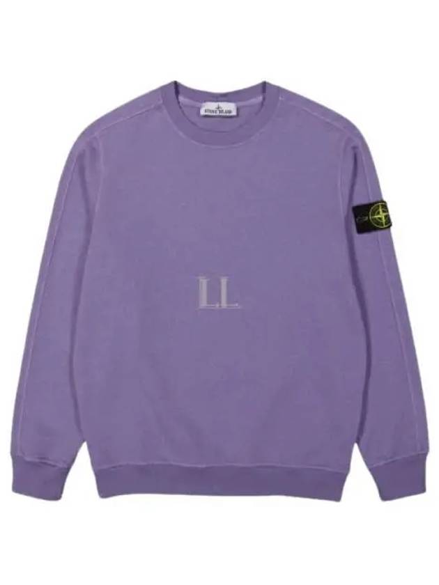 Logo Patch Crew Neck Sweatshirt Purple - STONE ISLAND - BALAAN 2