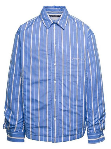 La Chemise Boulanger Puffed Striped Cotton Long Sleeve Shirt Blue - JACQUEMUS - BALAAN 1