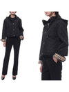 Diamond Quilted Crop Hoodie Jacket Black - BURBERRY - BALAAN 2