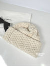 CC Logo Cashmere Beanie Cloche Winter Hat White Cream Ivory AAA201 - CHANEL - BALAAN 3