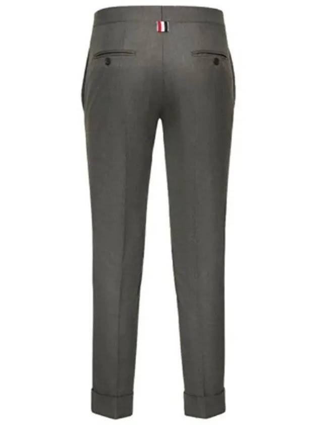 Cropped Tailored Twill Wool Skinny Straight Pants Grey - THOM BROWNE - BALAAN 3